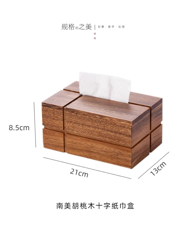 Sustainable Wooden Tissue Box – 100% Natural with Walnut Finish - Image 5